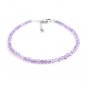 Pink Amethyst Round 3mm Faceted beads adjustable stacking bracelet