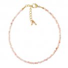 Pink Opal Round 2-2.5mm Faceted beads adjustable stacking bracelet