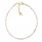 Pink Opal Round 2-2.5mm Faceted beads adjustable stacking bracelet