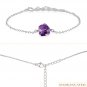 Raw Amethyst Fancy 5-8mm Smooth beads adjustable stacking bracelet