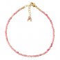 Rhodonite Round 2-2.5mm Faceted beads adjustable stacking bracelet