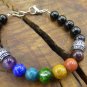 7 Stone Chakra Round 10mm Smooth beads adjustable stacking bracelet