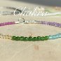7 Stone Chakra Round 3mm Faceted beads adjustable stacking bracelet