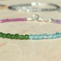 7 Stone Chakra Round 3mm Faceted beads adjustable stacking bracelet