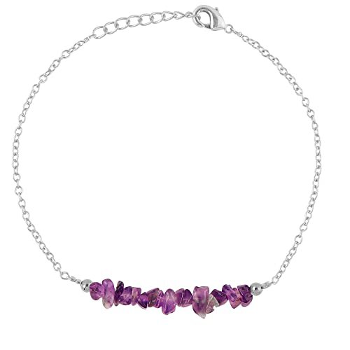 Amethyst Uncut Chips 3-4mm Rough beads adjustable stacking bracelet