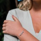 Aquamarine Rondelle 2-4mm Smooth beads adjustable stacking bracelet