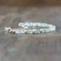 Aquamarine Rondelle 3.5mm Smooth beads adjustable stacking bracelet