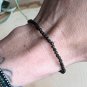 Black Obsidian Round 3mm Faceted beads adjustable stacking bracelet