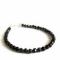 Black Obsidian Round 4mm Faceted beads adjustable stacking bracelet