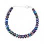 Black Opal Rondelle 4-6mm Smooth beads adjustable stacking bracelet