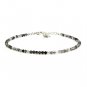 Black Rutile Round 2.5mm Faceted beads adjustable stacking bracelet