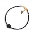 Black Spinel Round 2-8mm Faceted beads adjustable stacking bracelet