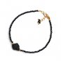 Black Spinel Round 2-8mm Faceted beads adjustable stacking bracelet