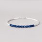 Blue Jade Rondelle 3.5mm Faceted beads adjustable stacking bracelet
