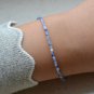 Blue Quartz Round 2-2.5mm Smooth beads adjustable stacking bracelet