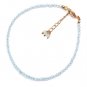 Blue Topaz Round 2-2.5mm Faceted beads adjustable stacking bracelet