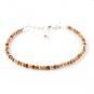 Camel Jasper Round 3.5mm Faceted beads adjustable stacking bracelet
