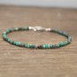 Chrysocolla Rondelle 3mm Faceted beads adjustable stacking bracelet