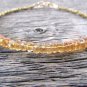 Citrine Rondelle 3.5-4mm Faceted beads adjustable stacking bracelet