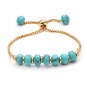 Dyed Howlite Rondelle 6mm Smooth beads adjustable stacking bracelet