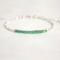 Emerald Rondelle 2.5-3mm Faceted beads adjustable stacking bracelet