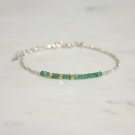 Emerald Rondelle 2-2.5mm Faceted beads adjustable stacking bracelet