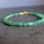 Emerald Rondelle 3.5-4mm Faceted beads adjustable stacking bracelet