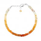 Fire Opal Rondelle 3-4mm Faceted beads adjustable stacking bracelet