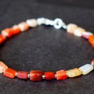 Fire Opal Rectangle 4x6mm Smooth beads adjustable stacking bracelet