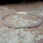 Gray Moonstone Round 2mm Faceted beads adjustable stacking bracelet