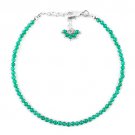 Green Onyx Round 2-2.5mm Faceted beads adjustable stacking bracelet