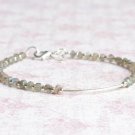 Labradorite Rondelle 3mm Faceted beads adjustable stacking bracelet
