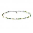 Moss Agate Round 2-2.5mm Faceted beads adjustable stacking bracelet
