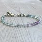 Multi Fluorite Round 3mm Faceted beads adjustable stacking bracelet