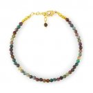 Multi Sapphire Round 3mm Faceted beads adjustable stacking bracelet