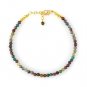 Multi Sapphire Round 3mm Faceted beads adjustable stacking bracelet
