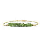 Peridot Uncut Chips 3-5mm Smooth beads adjustable stacking bracelet