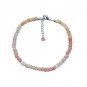 Pink Opal Rondelle 3-4mm Faceted beads adjustable stacking bracelet