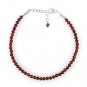 Red Garnet Round 3-3.5mm Faceted beads adjustable stacking bracelet