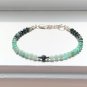 Shaded Emerald Round 4mm Faceted beads adjustable stacking bracelet
