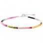 Tourmaline Round 2-2.5mm Faceted beads adjustable stacking bracelet