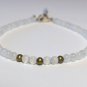 White Cat'S Eye Round 4mm Smooth beads adjustable stacking bracelet