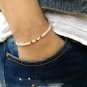 White Cat'S Eye Round 4mm Smooth beads adjustable stacking bracelet