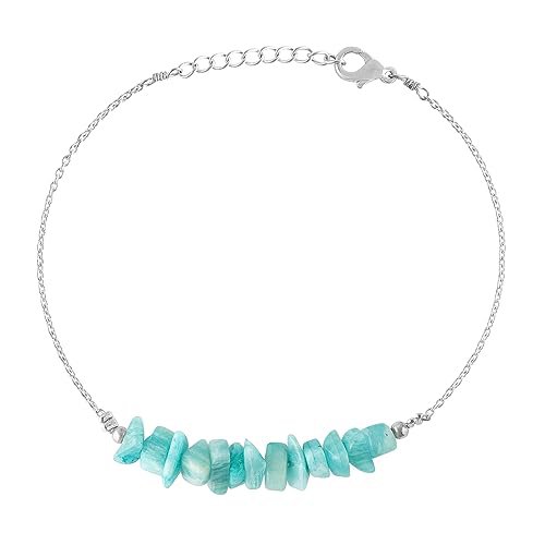 Amazonite Uncut Chips 3-4mm Rough beads adjustable stacking bracelet