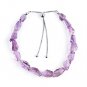 Amethyst Tumble 5x7-14x7mm Smooth beads adjustable stacking bracelet