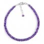 Amethyst Rondelle 3-3.5mm Faceted beads adjustable stacking bracelet