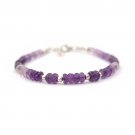 Amethyst Rondelle 3.5-4mm Faceted beads adjustable stacking bracelet