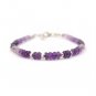 Amethyst Rondelle 3.5-4mm Faceted beads adjustable stacking bracelet