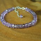 Amethyst Rondelle 4-4.5mm Faceted beads adjustable stacking bracelet