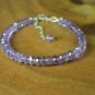 Amethyst Rondelle 4-4.5mm Faceted beads adjustable stacking bracelet